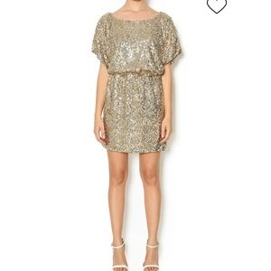 Gold Kimono Sequin Dress. Size L. Only worn once!